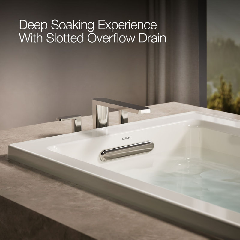 Archer® 60" x 32" Drop In Whirlpool Acrylic Bathtub with Heater, Biscuit