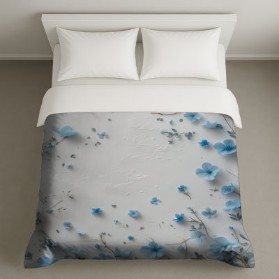 Housse de couette florale bleue