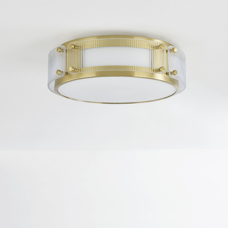 Clifford 1 Light Flush Mount, Aged Brass