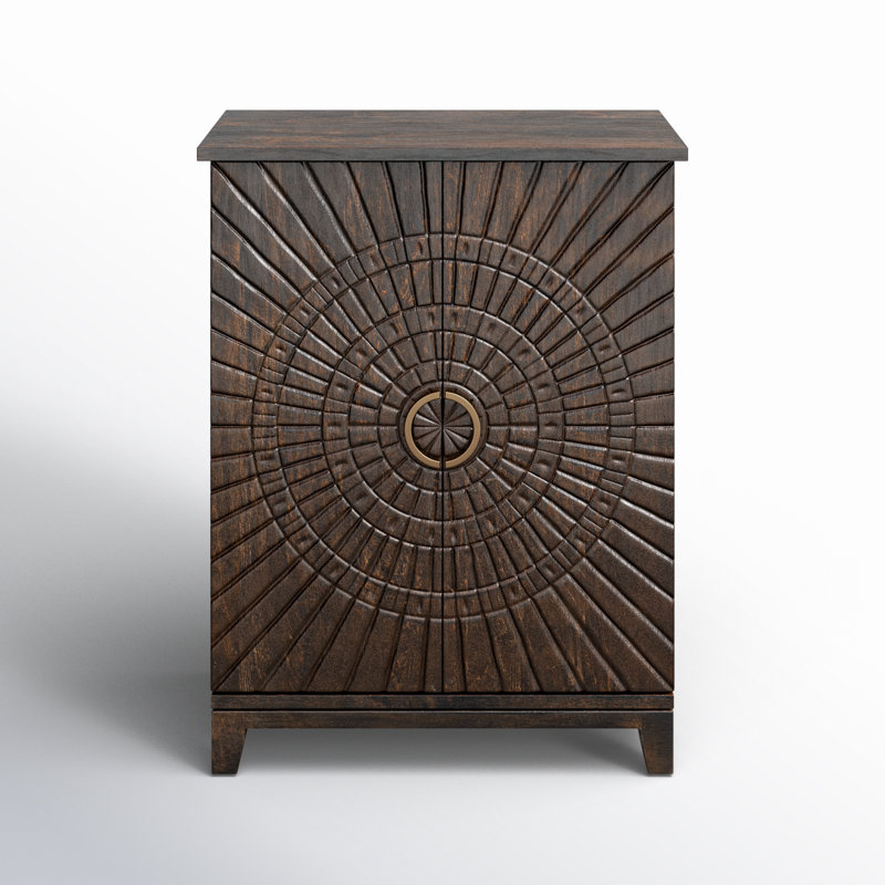 Viva 36'' Bar Cabinet, Solid Wood/Dark Brown