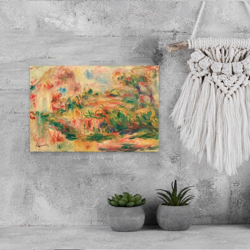 Paysage 1919, abstrait classique coloré, impression d'art mural, 12" H x 18" W