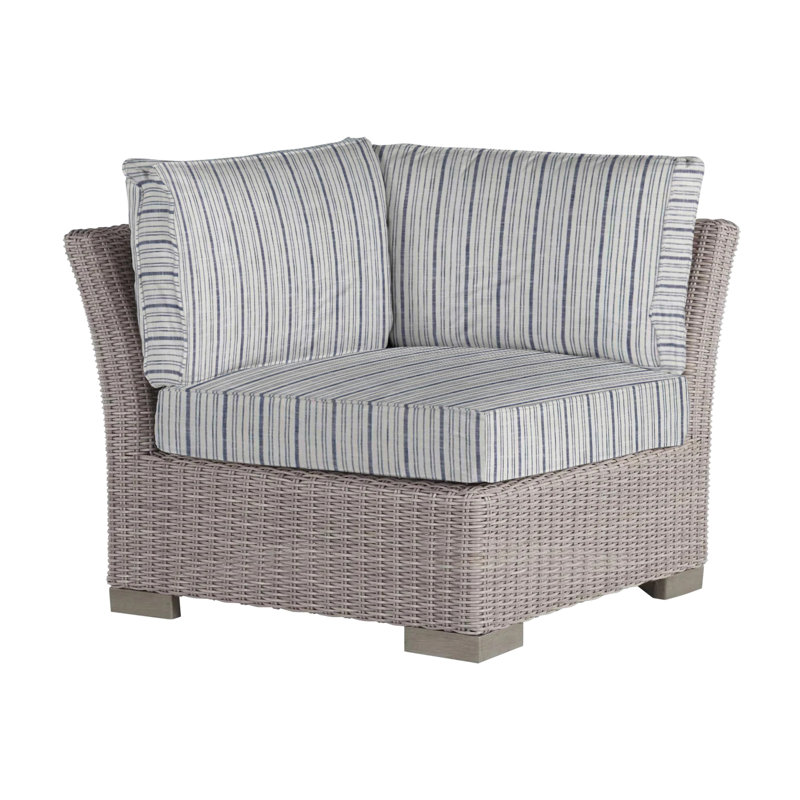 Club Woven Patio Lounge Chair with Cushions, Oyster, Dove Sunbrella® Linen, Welt