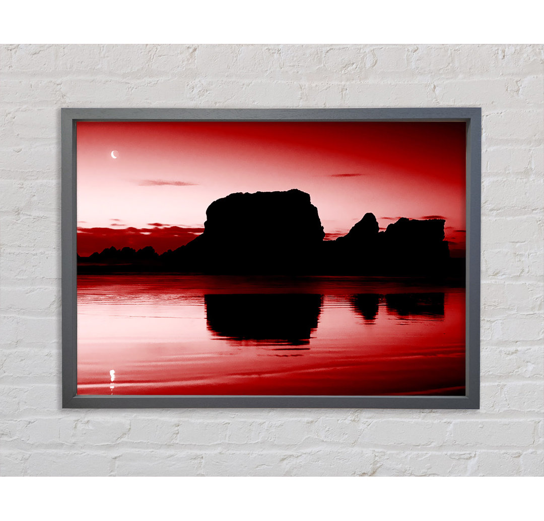 Moon Reflections Red - Einzelner Bilderrahmen Kunstdrucke auf Leinwand