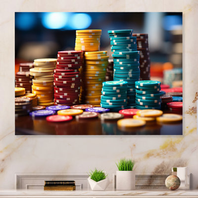 Casino Royale Poker Chips I - Casino & Games Metal Art Print
