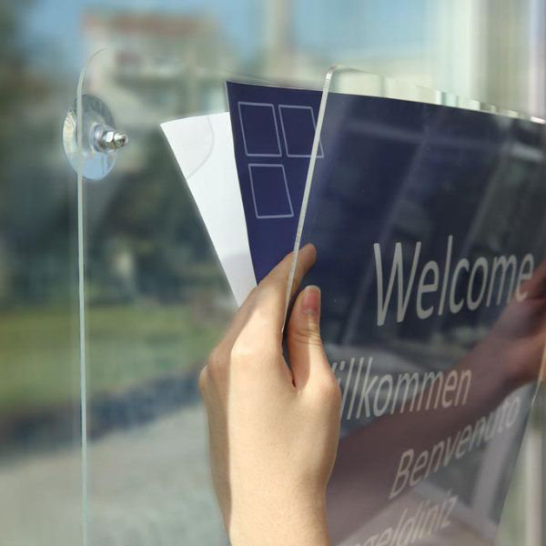 Sign Holder for Window, 14.92" H x 17.72" W x 0.47" D