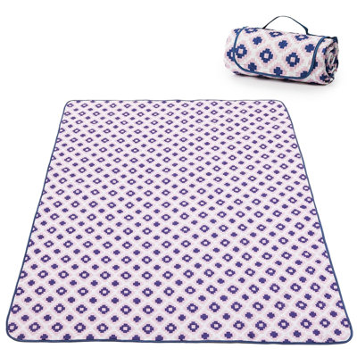Adivo Waterproof Outdoor Picnic Mat, 200 x 200 cm, Purple, Camouflage, Polyester