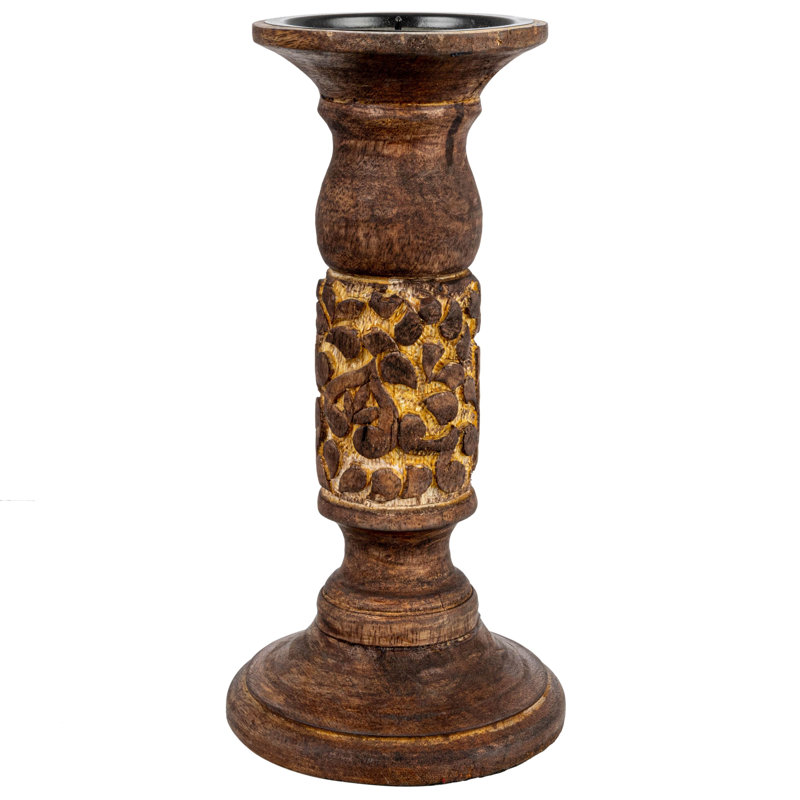 10'' H Solid Wood Tabletop Pillar