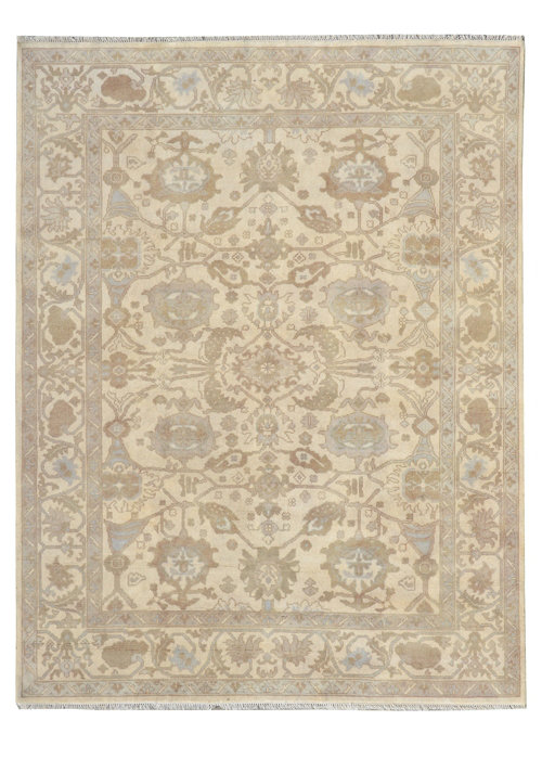 Hand-Knotted Ivory Area Rug
