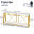 70.9" Marble Veined Table Top 2-Tier Console Table Sofa Table with Open Storage and LED Light