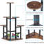 Support pour plante ronde à plusieurs niveaux, support de pot de fleur de coin intérieur et extérieur à finition grain de bois pour patio Balcon
