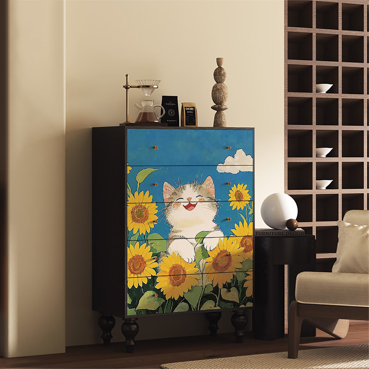 Gallery Detail: Durbil French Modern Living Room High End Decor Cabinet