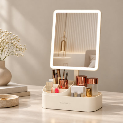 LED Lighted Makeup Mirror with 3 Color Lighting Modes and 360° Rotation