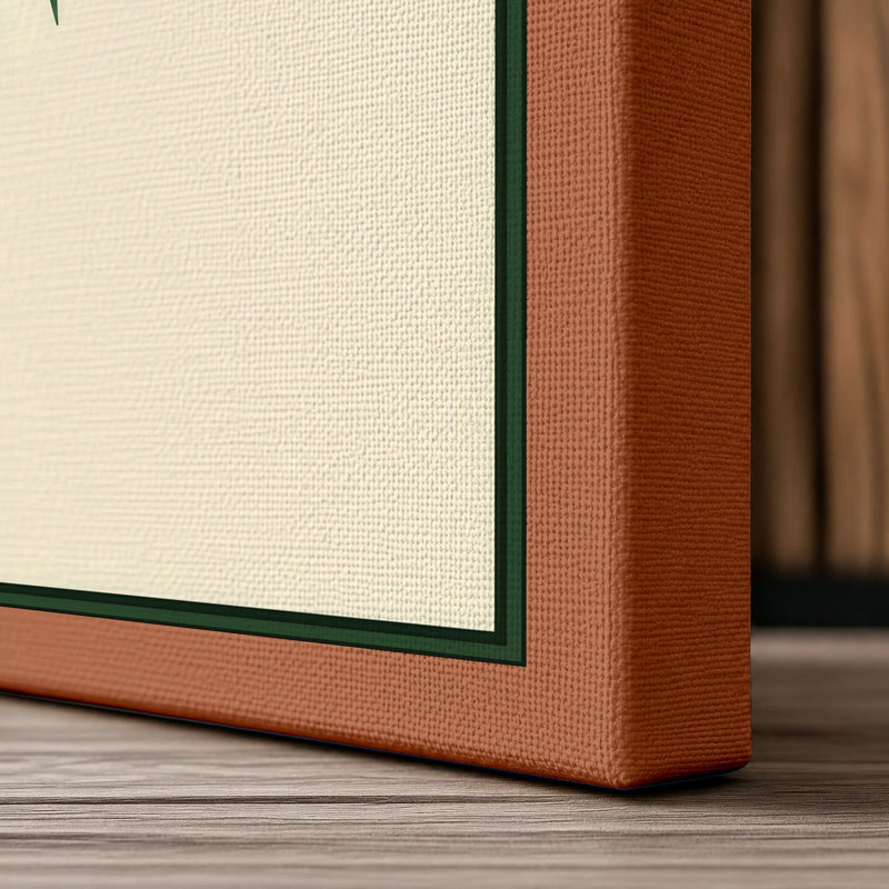 Bamboo Study Japandi - Wrapped Canvas, 30x20 - 76.2 x 50.8 cm, Terracotta Border
