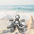 Resin Nautical Salt and Pepper Shaker Set Silver Octopus Holder Design