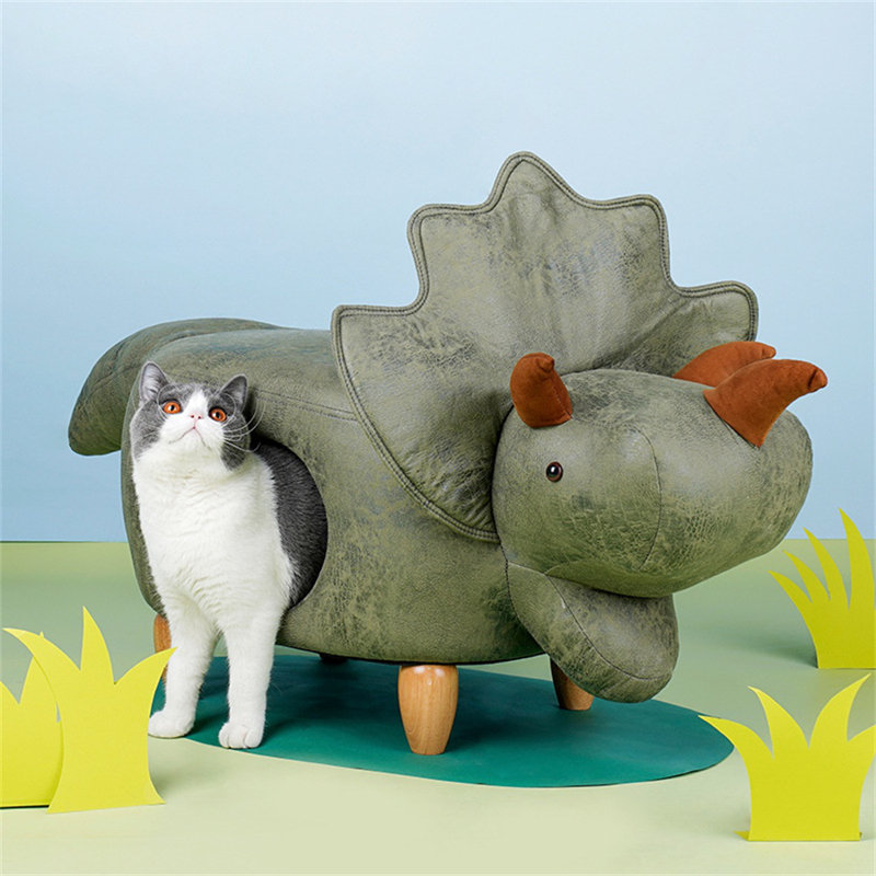 Dinosaur-Themed Pet Stool – Multi-Functional Ottoman with a Playful Look