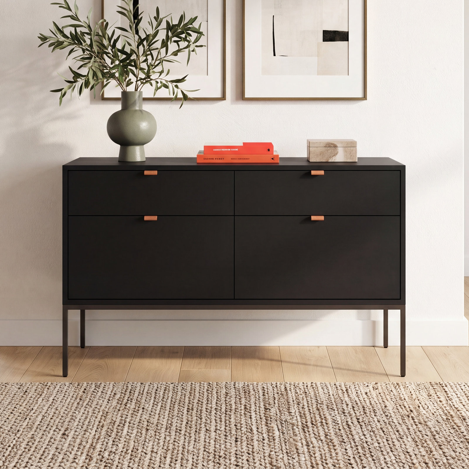 Loki 4-Drawer Filing Cabinet, Black