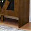 Buffet de style Mid-Century en noyer de 60 po avec tablettes réglables Trous de sortie | Panneau de fibres à densité moyenne P2 + bois massif