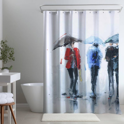 Shower Curtain ST51 – Polyester Shower Curtain, Dye Sublimation Print, 71" W × 74" L