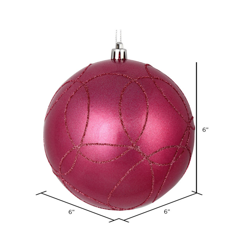 Ornement boule bonbon avec cercle scintillant, Mauve