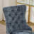 Office Chair, Modern Chenille Upholstered Tufted Button Home Office Chair With Chrome Metal Base, Adjustable Desk Chair Swivel Office Chair (Light Blue)
