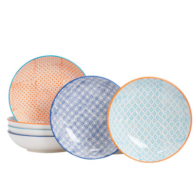 Nicola Spring - Hand-Printed Pasta Bowls - 22cm - 3 Colours
