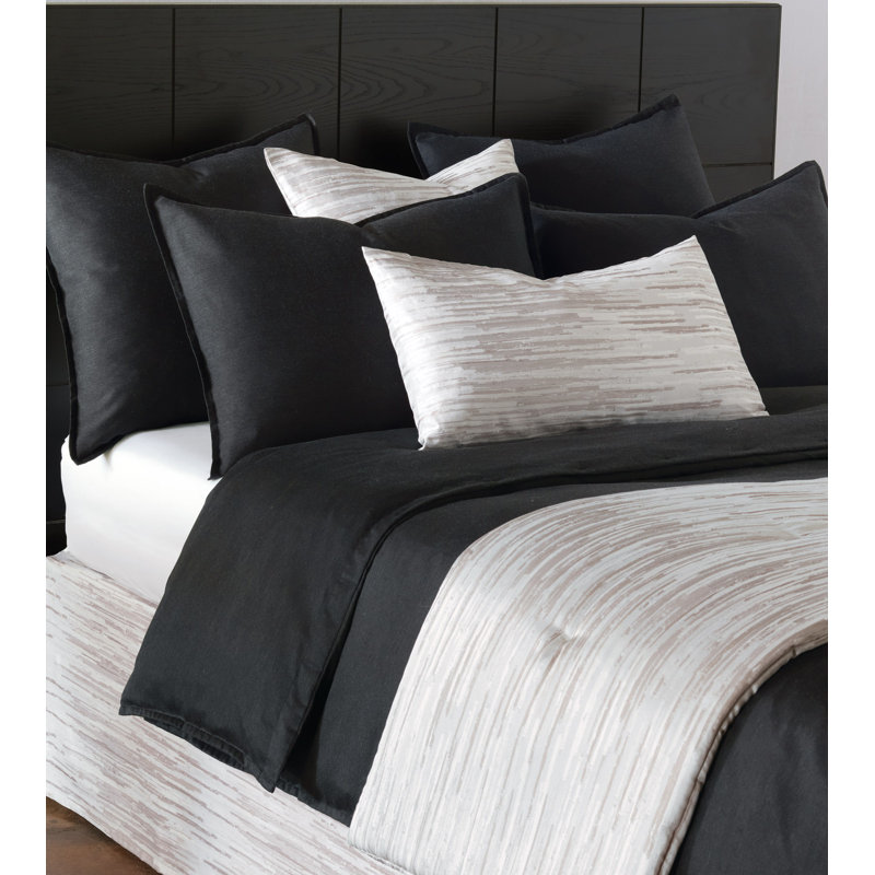 Pierce Square Pillow Cover & Insert, Onyx