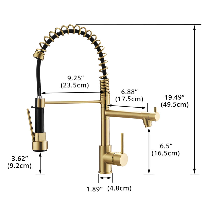 Robinet de cuisine Spiritation Gold, Or/noir