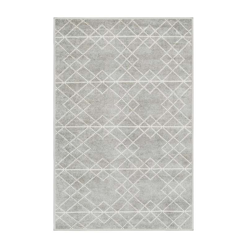 Tapis contemporain gris, Rectangle 4 pi x 6 pi