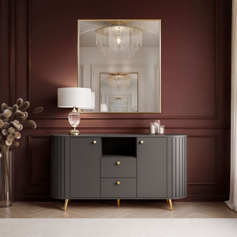 150cm Sideboard, Black/Gold