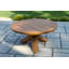 Table basse ronde en teck de 39 po de diamètre