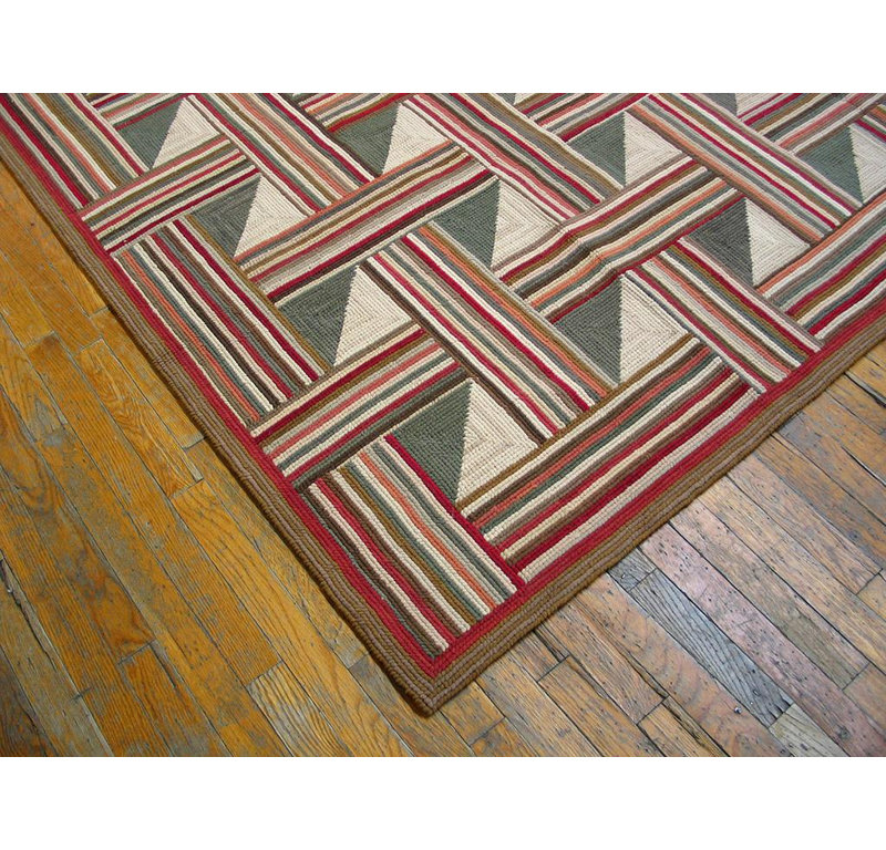 Tapis contemporain crocheté en coton Super-Unusual