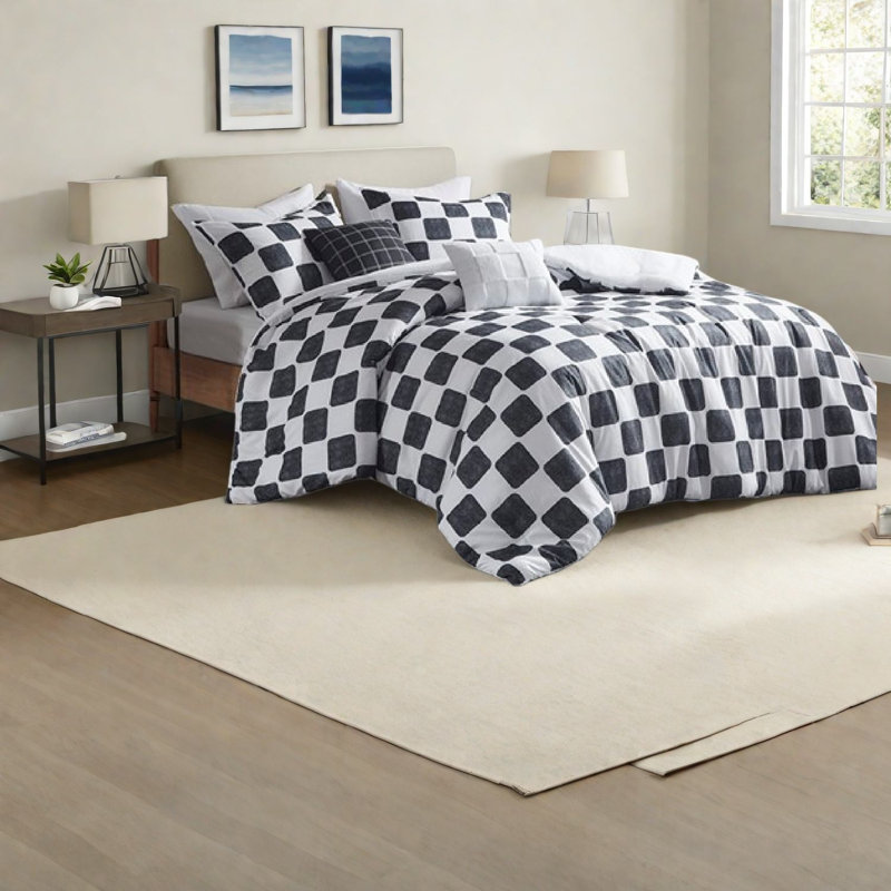 Modern Multicolor Polyester Bedding Set, Hypoallergenic Comforter For Home