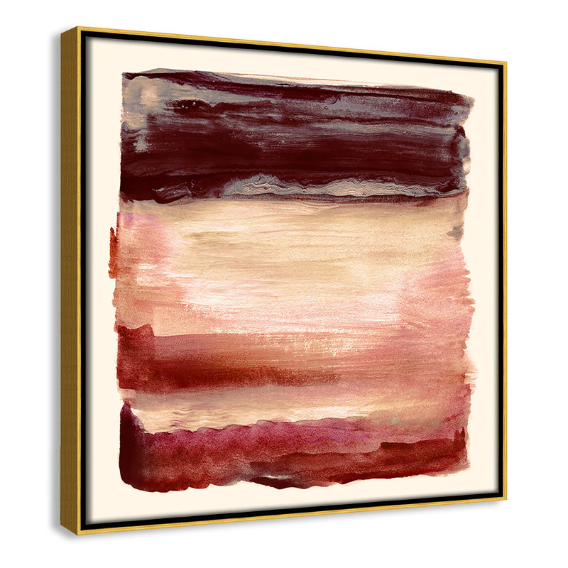 «Burgundy Sky I» par Nan, Or, H 13,5 po x l 13,5 po