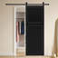 Moderne 2 panneaux 96 po x 41 po Porte de grange coulissante en bois de noyer noir avec ensemble de quincaillerie-131196858-131199645-131199636