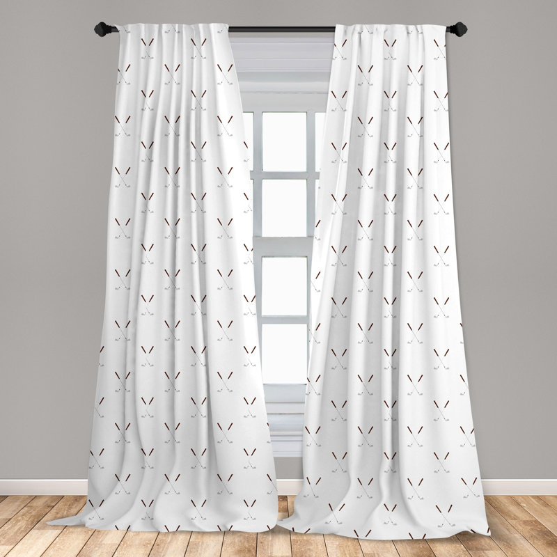 Golf Semi-Sheer Rod Pocket Curtain Panels, 28" x 84"