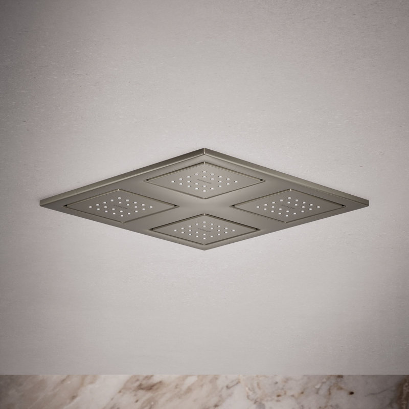 WaterTile Rain Overhead Showering Panel with 4 22-Nozzle Sprayheads, Vibrant Polished Nickel