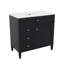 Meuble-lavabo de 36 pouces avec lavabo supérieur, armoire de rangement contemporaine, 2 tiroirs et tiroir basculant-1947659281