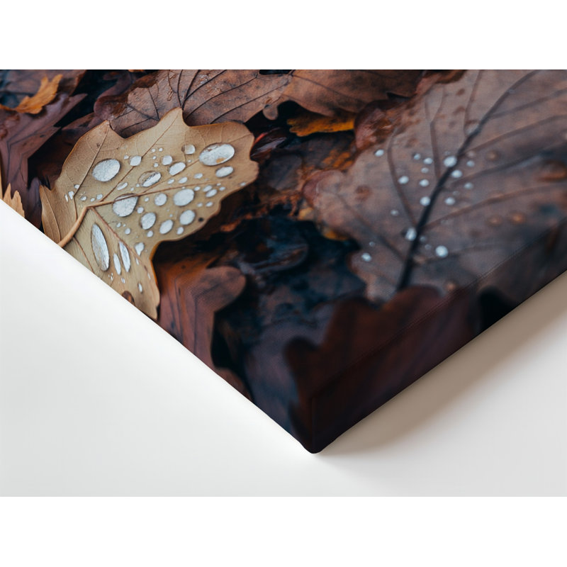 Toile Une vue rapprochée révèle un tapis d'art mural richement texturé Les feuilles d'automne tombées recouvrant le sol de la forêt présentant une toile d'art mural