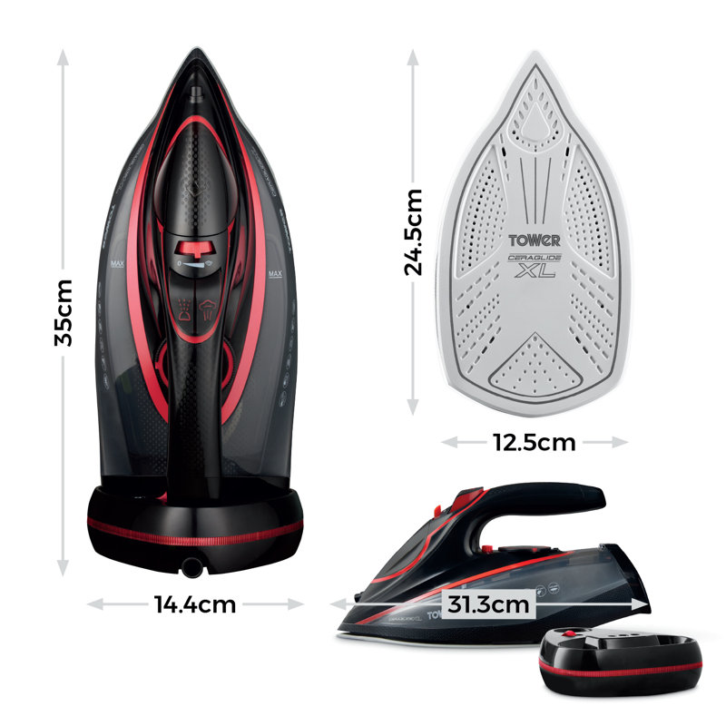 Tower Cord/Cordless Steam Iron with Ceraglide XL Ceramic Soleplate