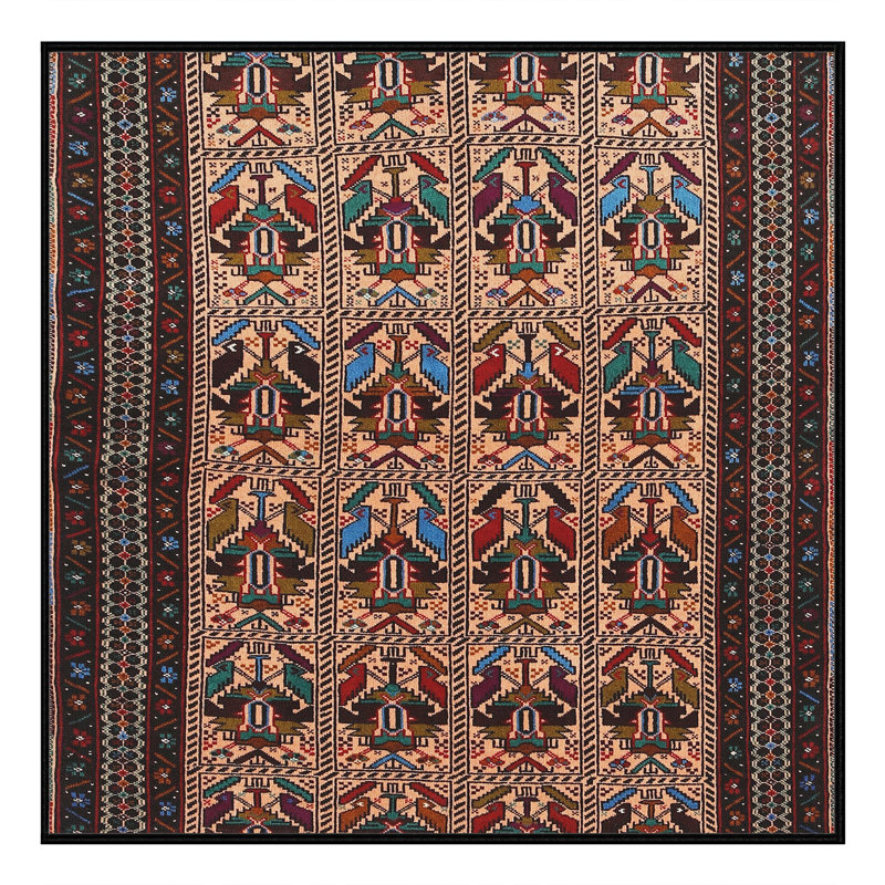 Tapis brun / rouge / bleu Southwestern, Rectangle 8 pi x 12 pi