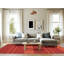 Tapis rayé orange en laine-841434798