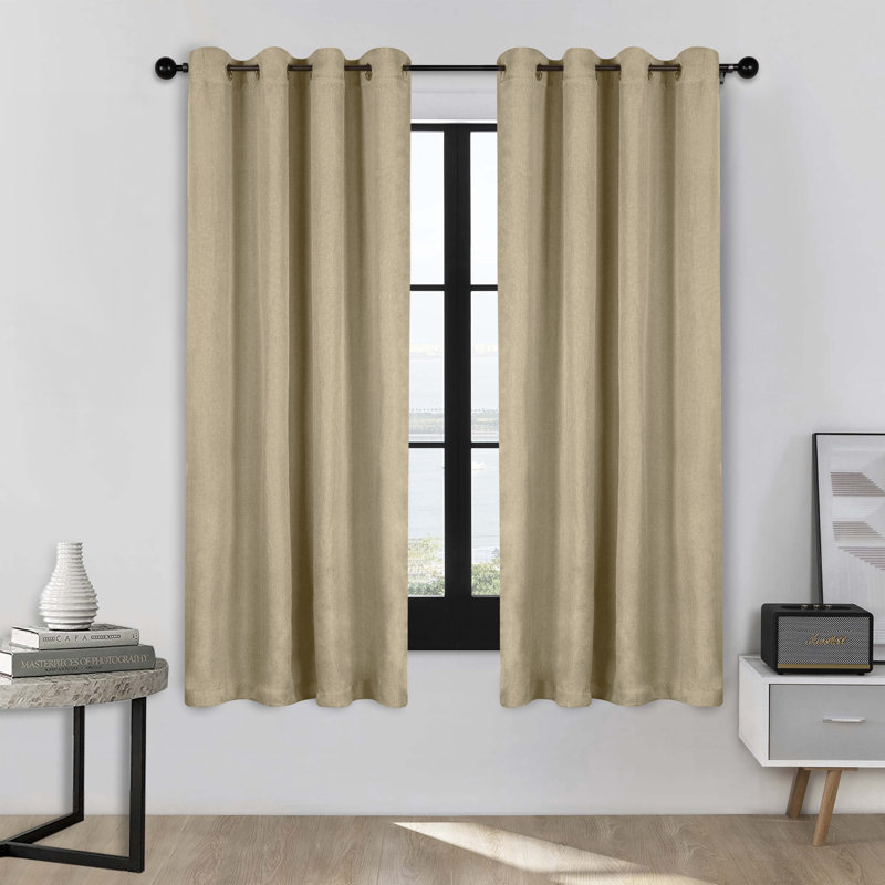Panneau de rideau obscurcissant 100% polyester, L 52 po x L 63 po, Amande givrée