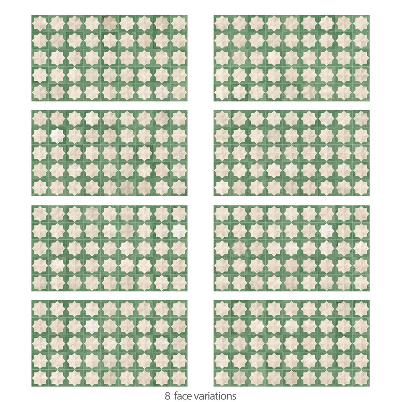 Tetuan Astre 12-1/8 In. X 21-7/8 In. Porcelain Wall Tile, Beige/Green