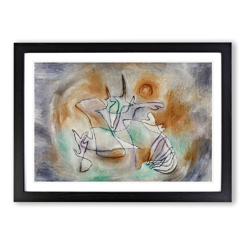 Howling Dog by Paul Klee - Picture Frame Painting, 27cm H x 36cm W x 2cm D, Black Framed