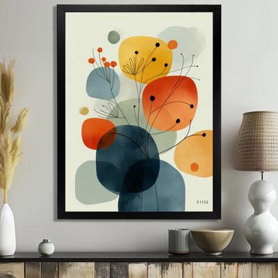 «Minimalist Meditation Stone Collage», impression sur toile encadrée moderne Mid-Century