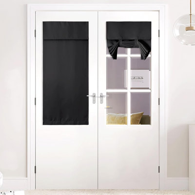 Blackout Small Door Curtain for Kitchen, Privacy Thermal Insulated Door Window Curtain for Classroom Window/Small Front Back Door/Office, 1 Panel