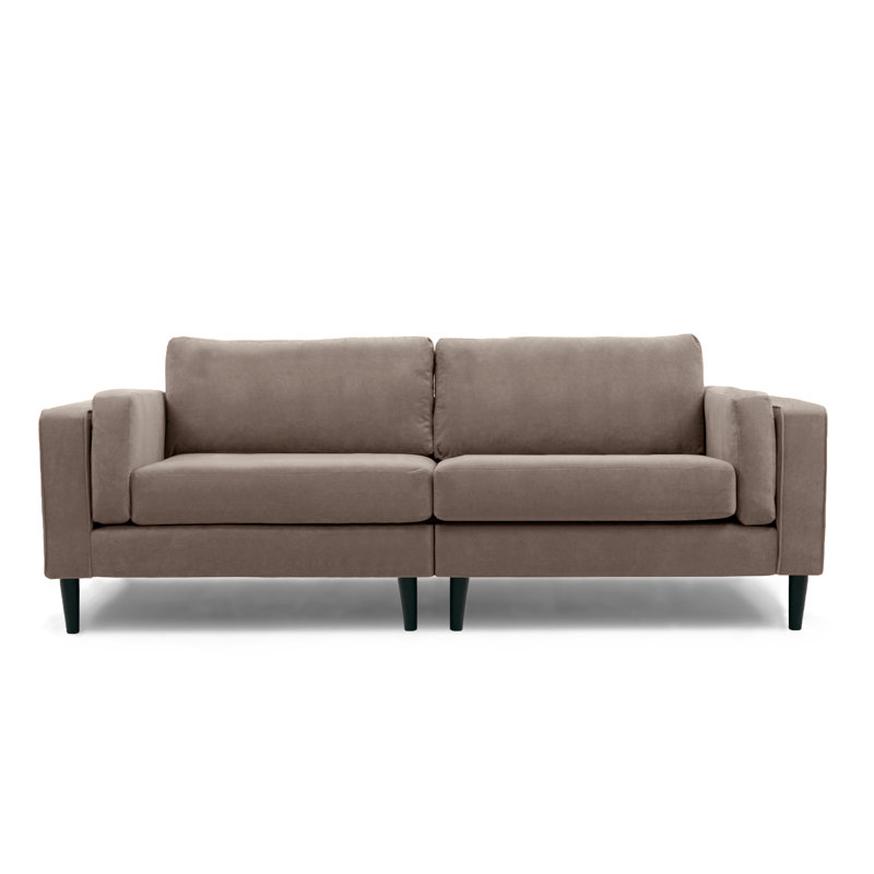 Deavian Velvet Sofa, Dark Green, Natural, 4