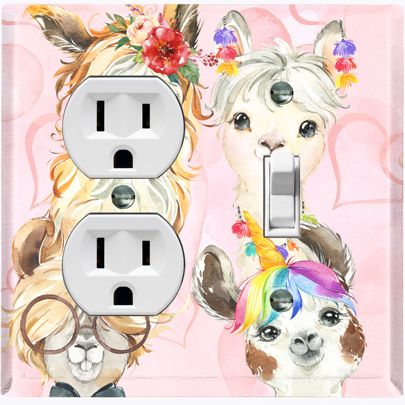 Patterned 2 - Gang Toggle Light Switch Standard Combination Wall Plate