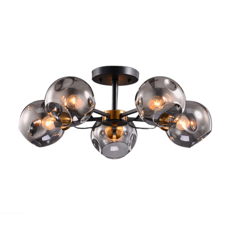 Rotan Glass Semi Flush Mount