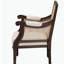 Fauteuil d'appoint traditionnel en tissu beige français et bois brun foncé